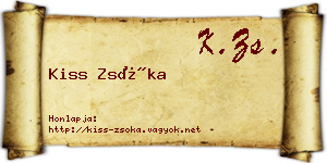 Kiss Zsóka névjegykártya