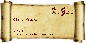 Kiss Zsóka névjegykártya